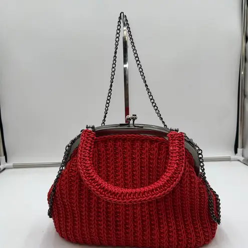 Patricia Nash Willow Crochet Kisslock Top Handle Chain Bag