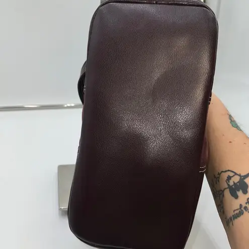 Etienne Aigner Burgundy Leather Suede Tote Bag Purse Designer Handbag