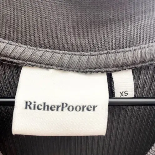 Richer Poorer Ribbed Column Maxi Dress Dark Gray Size XS High Neck Sleeveless