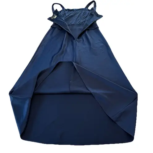 Alex Evenings Navy Blue Lace Glitter Two Piece Jacket Sleeveless Satin Dress 6