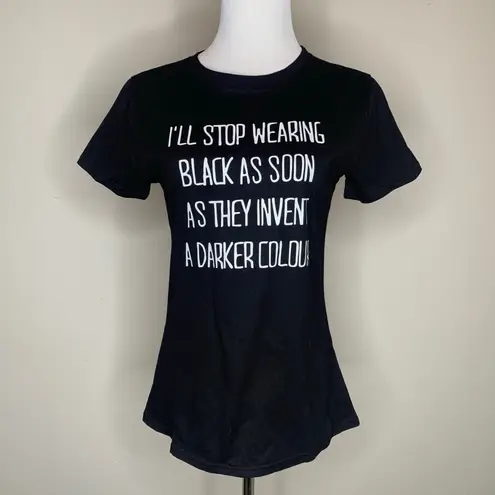 Boutique Black Graphic T Shirt White Phrase Size Large