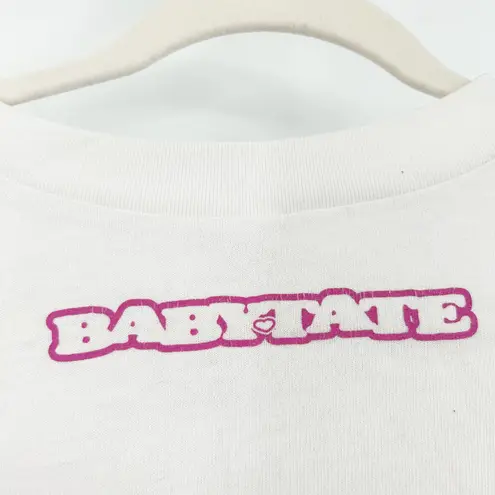 Baby Tate Merch Womens Im Baby White Crop Top Rap Tee Size M Star Heart Graphic Size M