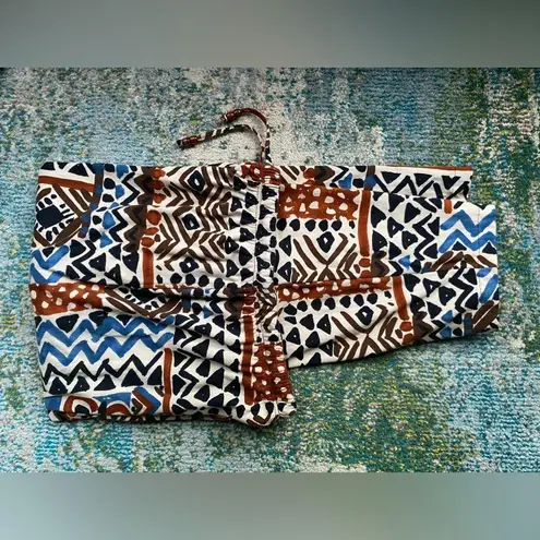 Liz & Co Vintage Y2K . brown tribal print abstract knit relaxed pants, size large