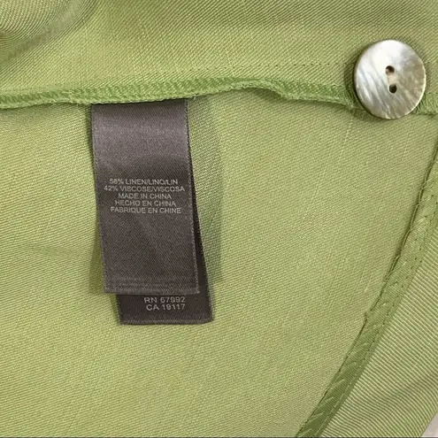 Sigrid Olsen Green Linen Blazer Size XL