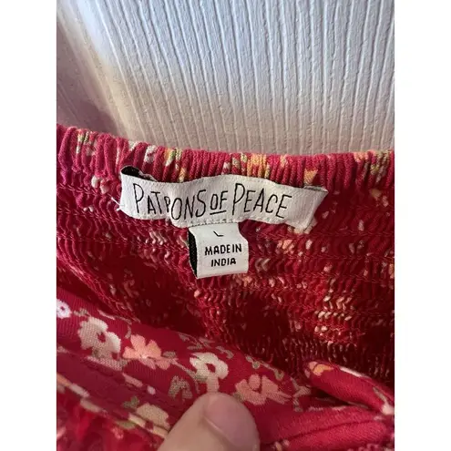 Patrons of Peace Hot Pink Floral Long Midi Dress Size Large Size Summer Travel