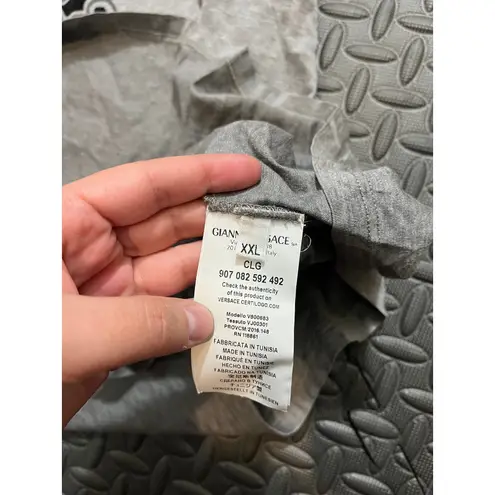 Versace Collection Medusa Short Sleeve Gray T Shirt Tagged XXL Fits Womens XL‎