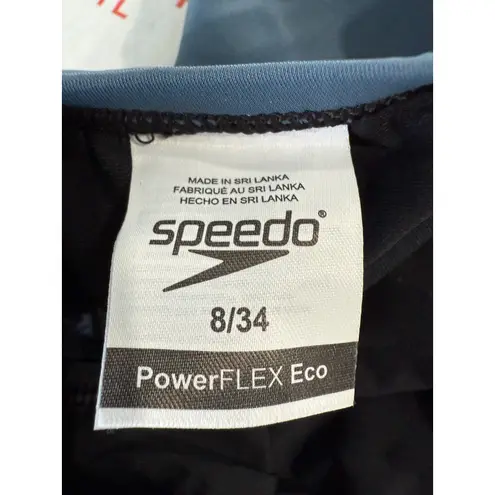 Speedo  PowerFlex Eco Black & Blue One Piece Swimsuit Size 8/34 Women's - Image 4