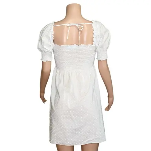 HILL HOUSE Athena Nap Dress, White Swiss Dot, Small