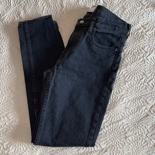 Everlane  Womens Mid Rise Jeans Skinny Tapered Leg Denim Black Size 28 Regular