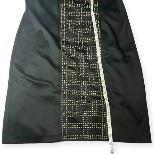 Karl Lagerfeld Paris Black Gold Studded Sleeveless Sheath Dress Career Sz 16