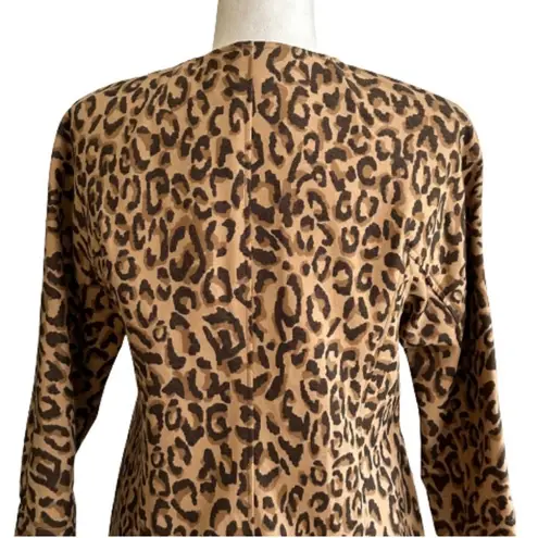 Carol Anderson by Invitation Animal Print Pockets Longer Duster Jacket Size XS