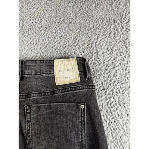 ZARA  Jeans Women 4 Skinny Mid Rise Black Denim Casual Basic‎ Minimalist 24x26