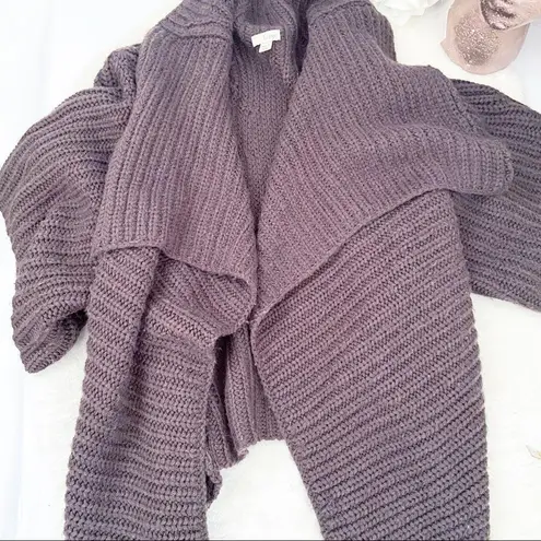 Hinge Waterfall Open Chunky Knit Cropped Sweater