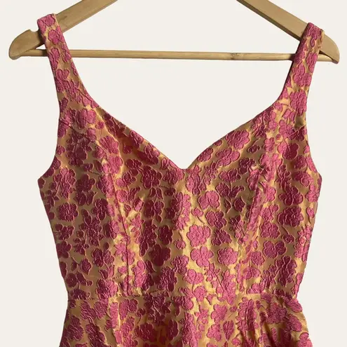 Jill Jill Stuart Pink Floral Jacquard Sweetheart Cocktail Midi Dress Size 0