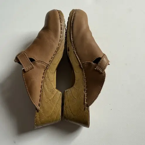 Vintage LL Bean Leather Clogs Mules Women's 7 Brown Slip On Y2K Cottagecore Brown