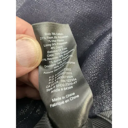 Talula Womans Bustier Mini Skirt Size 0 Silver Indigo Back Zip NWT