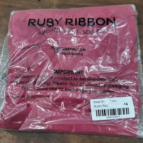 NWT Ruby Ribbon Sleek Shape Tank Rustic Red Smoothing Shaping Top Size 44