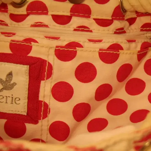 American Eagle Aerie Red White Polka Dot Beach Tote Bag