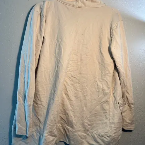 Cream Pink Cape with Shawl Collar and Relaxed Fit Oversized Jacket Robe SZ S