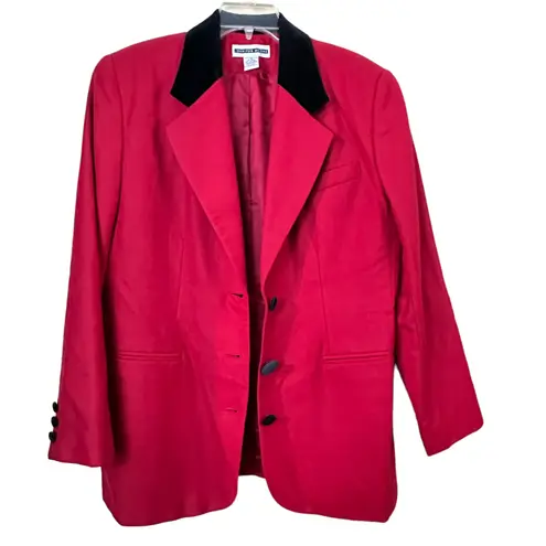 Jennifer Moore Red Wool Blazer Size 16