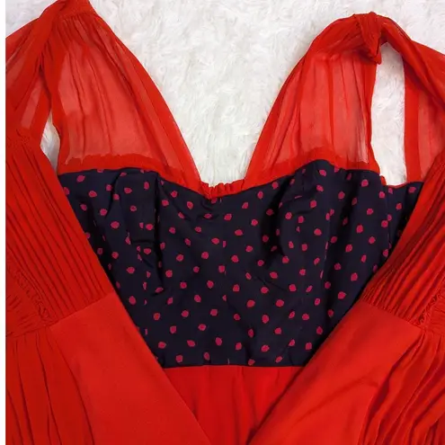 Paul Smith Black Label Silk Sleeveless Ruched Dress Red Size 46