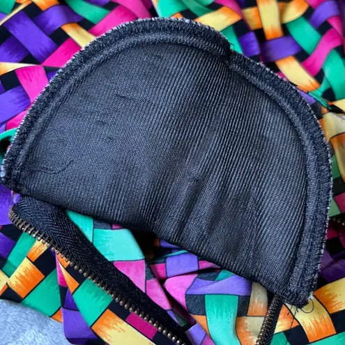 Silver Threads Vintage Woven Geometric Print Jacket Womens Medium Colorful Bold Black