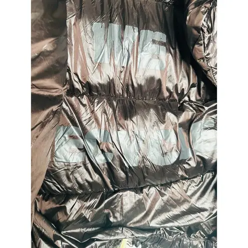 SAVE THE DUCK Ishya Puffer Black Brown Copper Moto Quilted Coat Jacket Size S