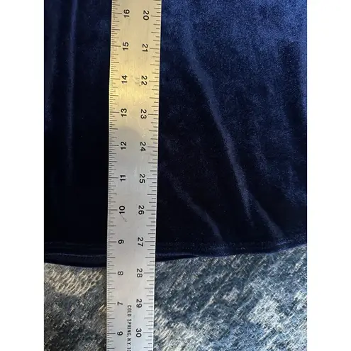 Susan Graver Navy Velvet Cardigan & Tank Top Twin Set Ruched Sleeve Size Large