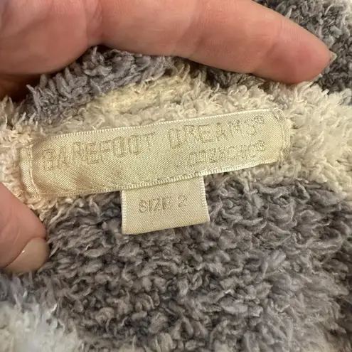 Barefoot Dreams CozyChic Gray and White Robe