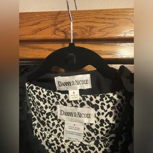 Danny & Nicole Cheetah Animal Print Dress With Black Ruffle Jacket, Size 8 EUC