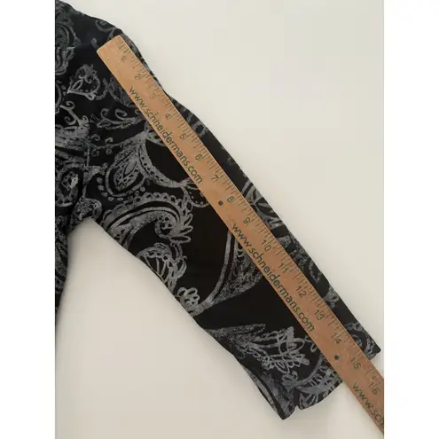 Fresh Produce Babydoll Top Size Small Black White Paisley Y2K Whimsigoth