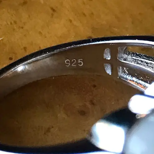 Natural Carved White Jade Sterling Silver Ring Size 9 Discounted