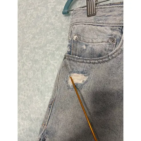 We The Free  Makai Button Fly Distressed Denim Cutoff Shorts Size 25