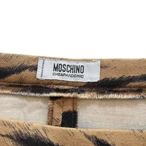 Moschino Cheap and Chic Tan Black Tiger Print Pencil Skirt – Size 8 (IT 42)