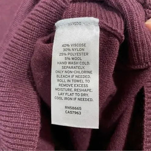 Caslon Women’s Cowl Neck Wool Blend Scoop Hem Sweater Purple Size Medium NWT