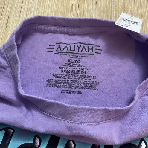 Aaliyah Purple Lavender Multi Color Spray Paint Look Short Sleeve XL Brand New