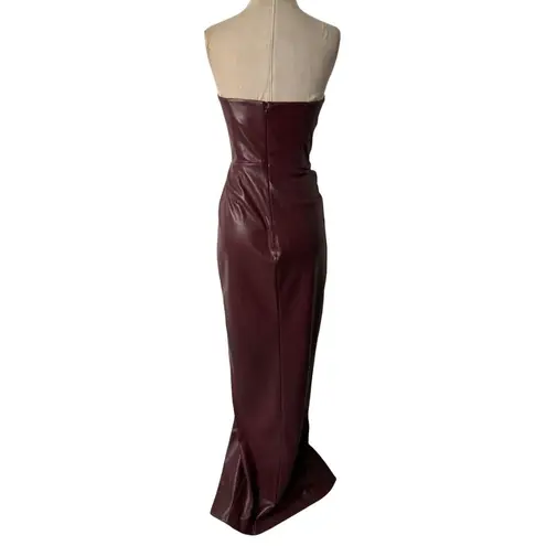 Michael Costello x REVOLVE Jake Gown in Plum Small New Womens Vegan Faux Leather