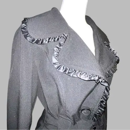 D.F.A. Brand Women's Black Ruffle Jacket