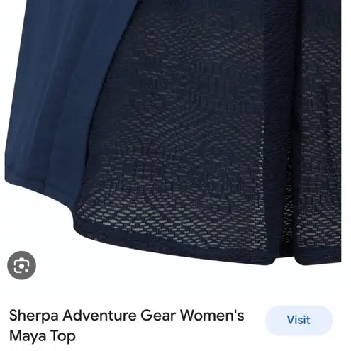 Sherpa Adventure Gear NWT ‘Maya’ top inverted lace inset back L Blue Size L
