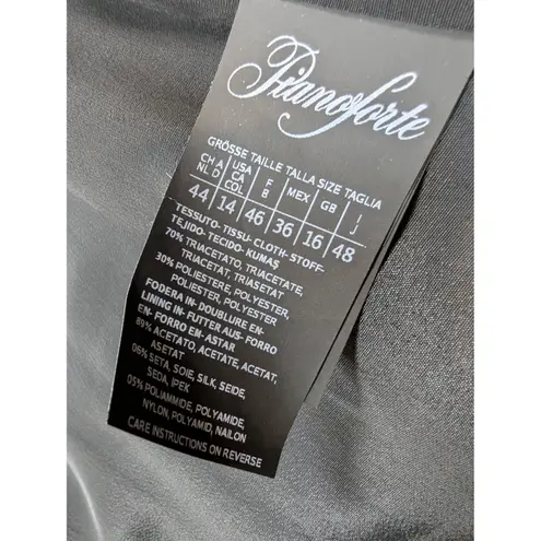 Max Mara Black Cap Sleeve 14 Sheath Dress Midi Length Made in Italy Size 14P