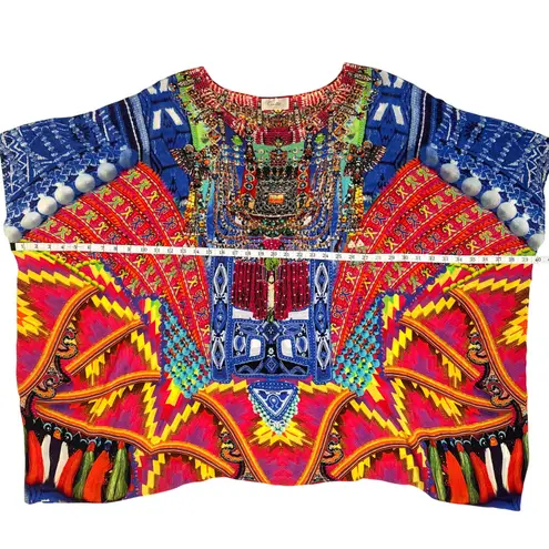 Camilla Silk Freedom Of Play Short Kaftan Multicolor Embellished