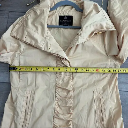 Rainforest Annette Ruffle Front Butter Yellow Packable Rain Jacket L Size L