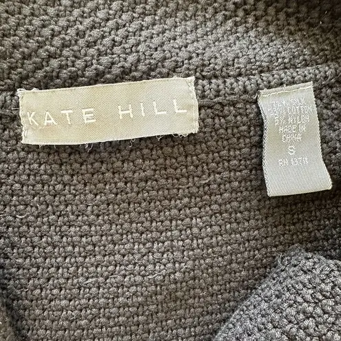 Kate Hill Knit Sequin Blazer Size S Black Silk Blend Y2K Jacket Evening Formal