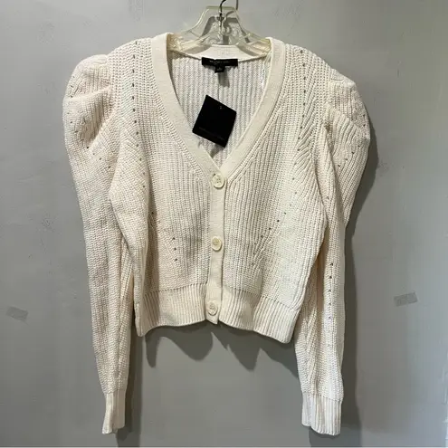 Marc New York NEW Andrew Ivory Sweater Size Medium Cardigan Acrylic cropped