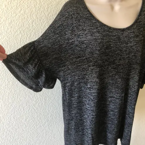 Brooks Bobbie  Dark Grey Ruffle Sleeve Top Size 2x