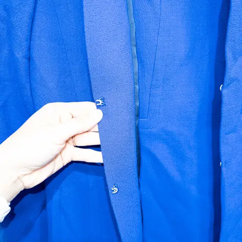 Lafayette 148 New Cobalt Blue Matching Wool Sleeveless Dress and Overcoat Size 8