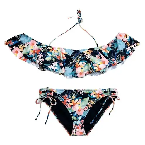 Raisin's Coconut Grove Black Tropical Bikini Size Medium