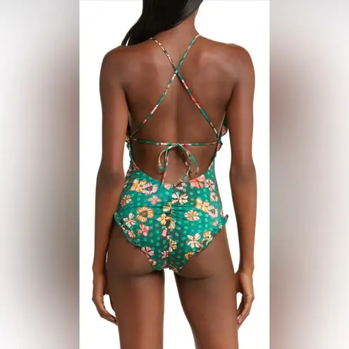 Ulla Johnson Giordana Maillot One-Piece Swimsuit, Veridian, Size X-Large, $350