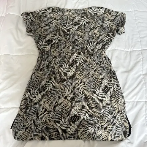 Tommy Bahama Tommy Bahamas Womens Floral Tropical Short-Sleeve Dress Tie Pockets Black