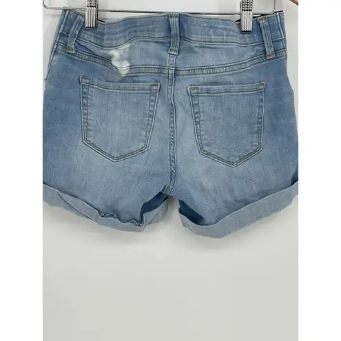 Isabel Maternity Sz 2 Midi Shorts Elastic Waist 4" Inseam Pregnancy Bag2 Blue